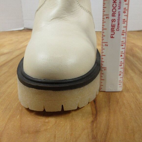 FREE PEOPLE James Chelsea Leather Boots Sz EU 36/US 5.5-6 Bone White Booties NWT - Picture 15 of 16